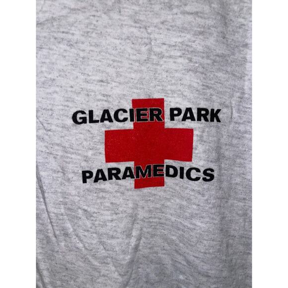 Vintage Glacier Park Shirt Paramedics Medic Gray Jerzees Tee 90s VTG XL - Picture 3 of 7